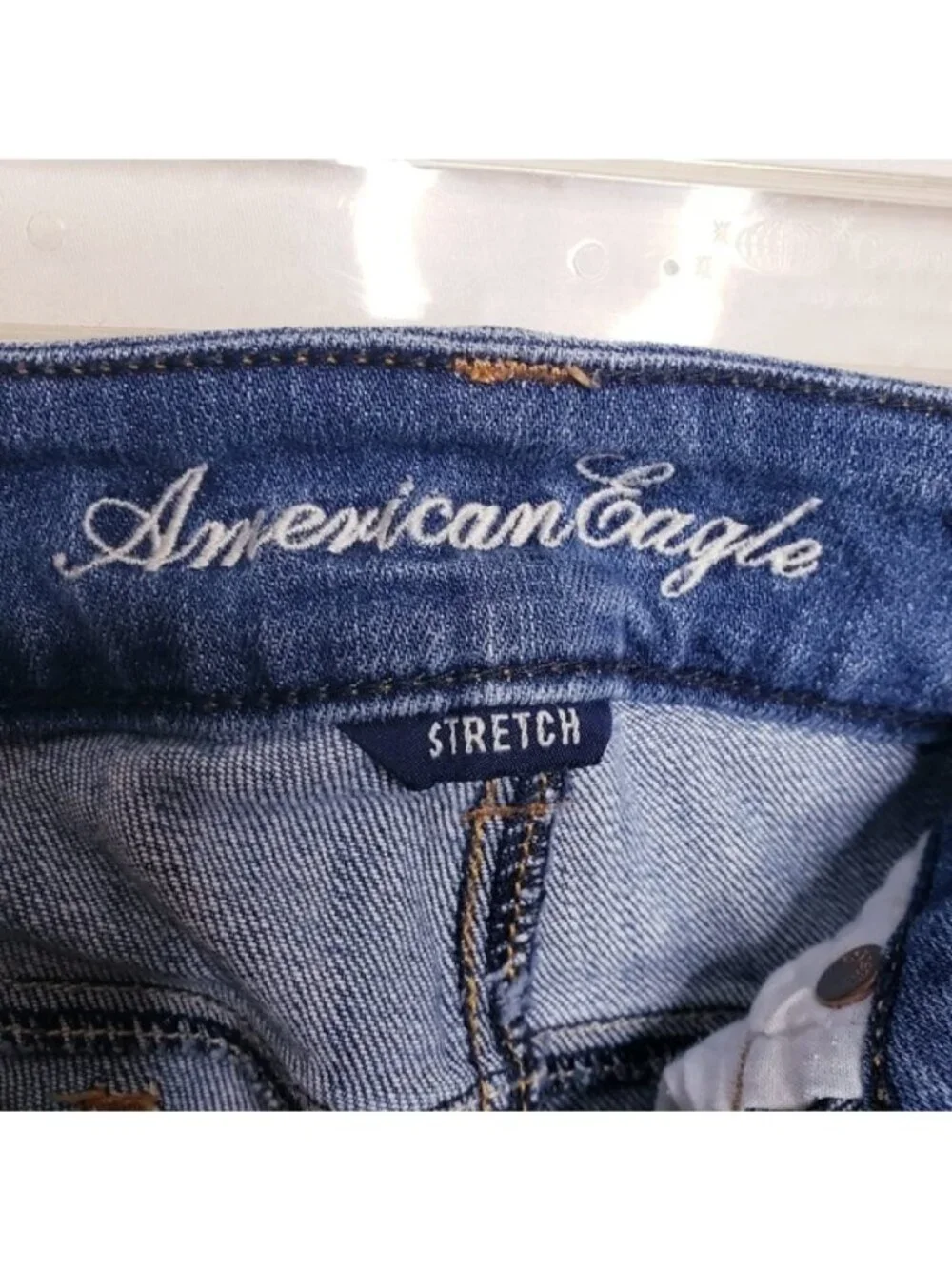 American Eagle Stretch Distressed Frayed Cutoff Denim Jean Shorts Women's Size 6